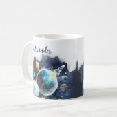 Weltraumplaneten und Raketenschiff Personalisiert Kaffeetasse (Vorderseite Links)
