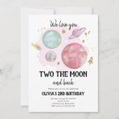 Weltraumplaneten zum zweiten Geburtstag Einladung (Vorderseite)