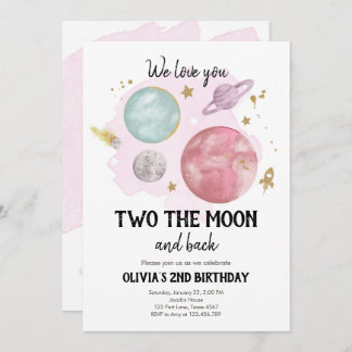 Weltraumplaneten zum zweiten Geburtstag Einladung