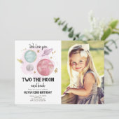 Weltraumplaneten zum zweiten Geburtstag Einladung (Stehend Vorderseite)