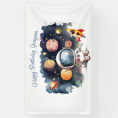 Weltraumplanets Boy Birthday Banner (Vertikal)