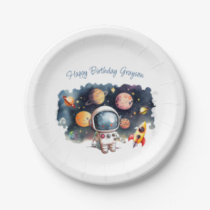 Weltraumplanets Boy Birthday Pappteller
