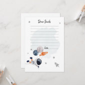 Weltraumplanets Boy Birthday Time Kapselkarte Karte (Vorderseite/Rückseite Beispiel)