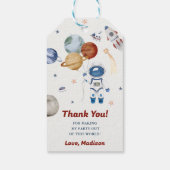 Weltraumplanets-Raketenschiff Vielen Dank für Ihr Geschenkanhänger (Rückseite)