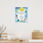 Weltraumplanets-Raketenschiff-Zeitkapsel Poster (Küche)