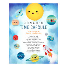 Weltraumplanets-Raketenschiff-Zeitkapsel