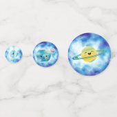 Weltraumplanets-Raketenschiff zum Geburtstag Konfetti (Rückseiten)