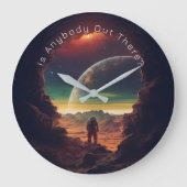 Weltraumplanets Sun Astronautenhöhle Große Wanduhr (Vorderseite)