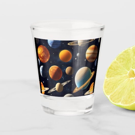 Weltraumplanungen 2 schnapsglas (Vorderseite)