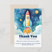 Weltraumplanungen zum ersten Geburtstag Dankeskarte (Vorne/Hinten)