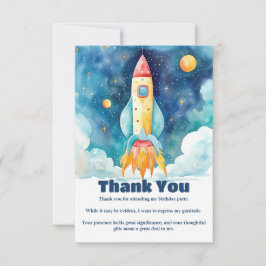 Weltraumplanungen zum ersten Geburtstag Dankeskarte