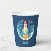 Weltraumplanungen zum ersten Geburtstag Pappbecher (Rückseite)