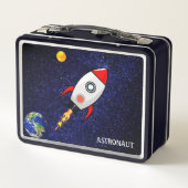 Weltraumrakete auf der Galaxie Metall Brotdose (Rückseite)