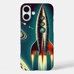 Weltraumrakete iPhone 16 Plus Hülle