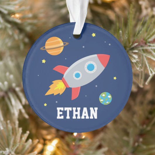 Weltraumrakete explodiert, Kinder Personalisiert Ornament (Baum)