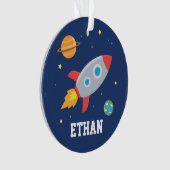 Weltraumrakete explodiert, Kinder Personalisiert Ornament (Vorderseite)
