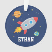 Weltraumrakete explodiert, Kinder Personalisiert Ornament (Vorderseite)