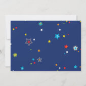 Weltraumrakete Geburtstagsparty-Foto Einladung (Rückseite)