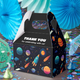 Weltraumrakete Geburtstagsparty - Gefälligkeitsbox Geschenkschachtel