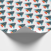 Weltraumrakete Geschenkpapier (Ecke)