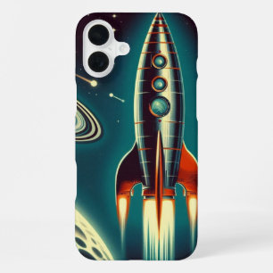 Weltraumrakete iPhone 16 Plus Hülle