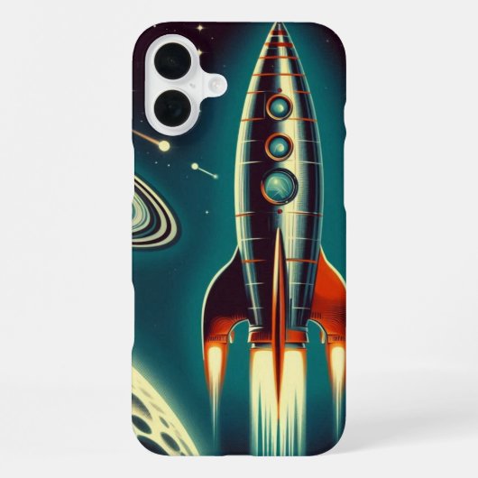 Weltraumrakete iPhone Hülle (Rückseite)