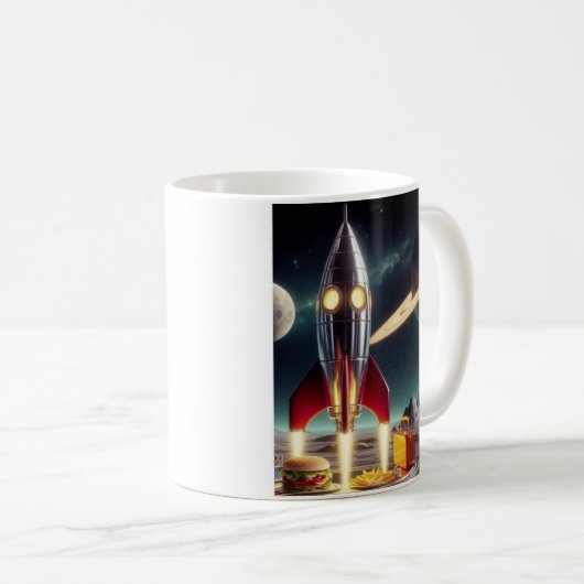Weltraumrakete Kaffeetasse (VorderseiteRechts)