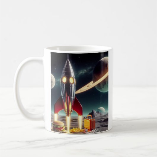 Weltraumrakete Kaffeetasse (Links)