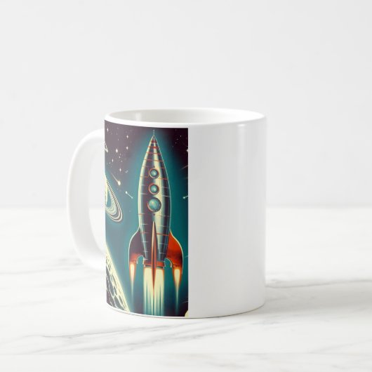 Weltraumrakete Kaffeetasse (Vorderseite Links)