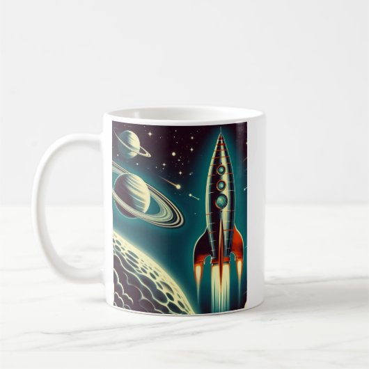 Weltraumrakete Kaffeetasse (Links)