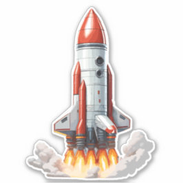 Weltraumrakete nimmt Flug Aufkleber