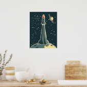 Weltraumrakete Poster (Küche)