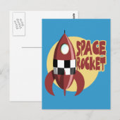 Weltraumrakete Postkarte (Vorne/Hinten)
