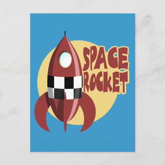 Weltraumrakete Postkarte (Vorderseite)
