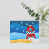 Weltraumrakete - Postkarte (Stehend Vorderseite)