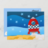 Weltraumrakete - Postkarte (Vorne/Hinten)