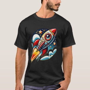 Weltraumrakete. s Retro-Start in den Weltraum T-Shirt