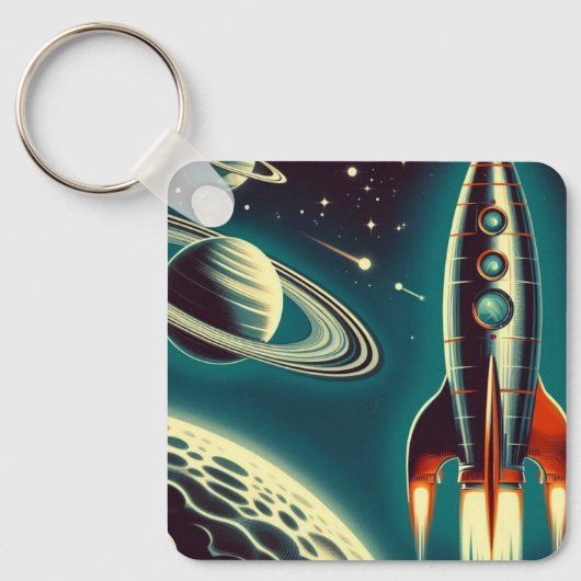 Weltraumrakete Schlüsselanhänger (Vorderseite)