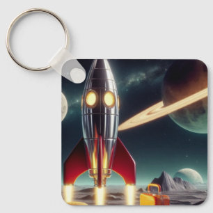 Weltraumrakete Schlüsselanhänger