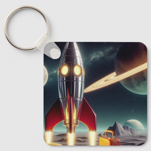 Weltraumrakete Schlüsselanhänger (Vorderseite)