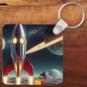 Weltraumrakete Schlüsselanhänger (Rückseite)