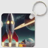 Weltraumrakete Schlüsselanhänger (Rückseite)