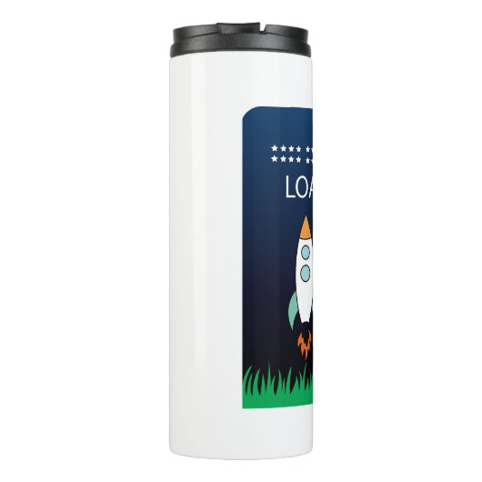 Weltraumrakete Thermosbecher (Rückseite)