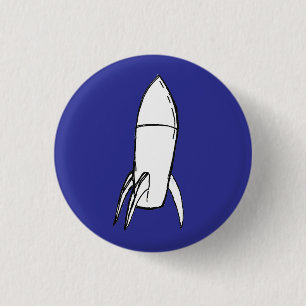 Weltraumrakete vom Weltraumbahnhof KARL (blau) Button