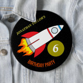 Weltraumrakete zum Geburtstag des Mondes Button (Beispiel)