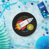 Weltraumrakete zum Geburtstag des Mondes Pappteller (Party)