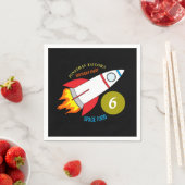 Weltraumrakete zum Geburtstag des Mondes Serviette (Beispiel)