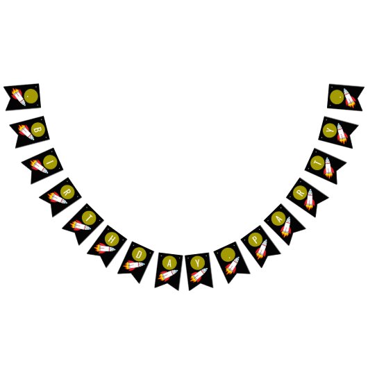 Weltraumrakete zum Geburtstag des Mondes Wimpelkette (Alle)