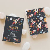 Weltraumrakete zum Geburtstag Einladung