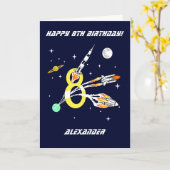 Weltraumraketen - 8. Geburtstagskarte Karte (Gelbe Blume)